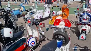 Scooters on show at The Brighton Mod Weekender 2023