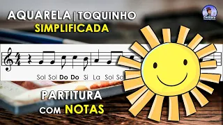 Aquarela Toquinho | Partitura com Notas para Flauta Doce, Violino + Playback no Piano