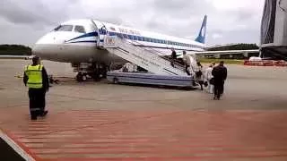 Minsk National Airport Belarus fly to Prague on board Embraer 195 by Belavia 31.5.2014