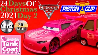Day 2 Mattel Disney Pixar Cars Diecast Rich Mixon Next Gen Tank Coat Piston Cup Racer