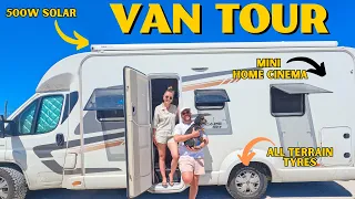 VAN TOUR | Ultimate OFF GRID Motorhome With SOLAR, All Terrain Tyres and HOME CINEMA