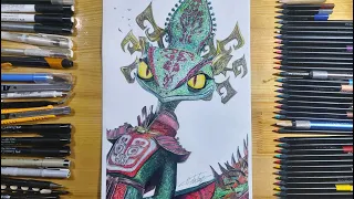 Drawing - Chameleon (Kung fu Panda 4)