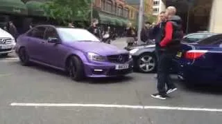 Mercedes C63 AMG BRUTAL Sound Full Throttle Acceleration Near Crash