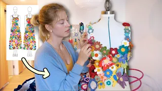 I made a dress out of 700 crochet flowers part 2