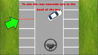 Reverse Bay Parking using the 45 degree method. Permitted on the driving test.