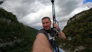 Прыжок Bungy 207 Sky Park Сочи от первого лица