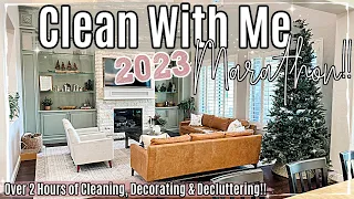 NEW CLEAN WITH ME MARATHON 2023 :: 2 HOURS OF CLEANING MOTIVATION, CHRISTMAS DECORATE & DECLUTTERING