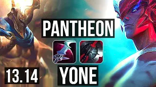 PANTHEON vs YONE (TOP) | Quadra, Godlike, 300+ games | NA Master | 13.14