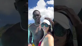 Lightweight Champion Israel Adesanya with his girlfriend at the beach😲😯 #shorts #shortsvideo #ufc