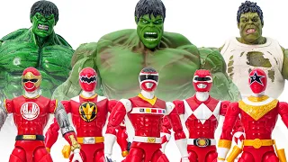 Power Rangers Red Ranger vs HULK Team | Toys Playtime Collection Pretend Play #toysplaytime