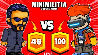 LEVEL 48 VS 100 Mini Militia Epic Gameplay | All in channel vs rajon_9