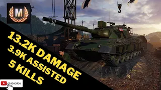 Wot console Leopard 1A1  13.2K Damage +3.9K 5 Kills Mastery