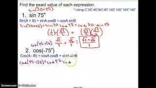 13.3 Sum and Difference of Angles Identities