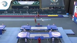 Mateusz DROBINSKI & Wiktor STARCZYNSKI (POL) - 2018 Trampoline Europeans, junior synchro final