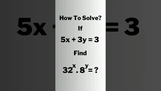 A Nice Exponential Algebraic Maths Problem.  ##shorts #olympiad #maths #algebra #exponents #viral