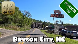 Driving Around Mountain Town Bryson City, NC in 4k Video