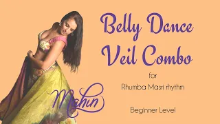 Learn Belly Dance with Veil: Combination for Rhumba Rhythm