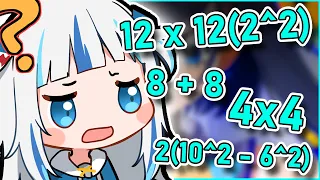 Gura tries to speedrun math problems but fails miserably...