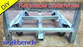 สร้างโต๊ะพับล้อ retractable casters for my workbench #retractablecaster #caster #retractable #diy