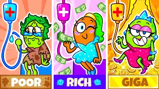 Rich vs Poor vs Giga Rich Pregnants at the Hospital || Parents vs Kids Funny Situations