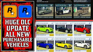 HUGE New GTA Online UPDATE! 12 New DLC Vehicles, Purchasable POLICE Cars & MORE! (GTA5 Chop Shop)