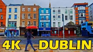 Stormy Day Dublin 4K Walking Tour Ireland 2024