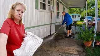 WE SAVED an ELDERLY GRANDMA from EVICTION, POWER WASHED TRAILER and Sidewalk