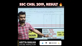 देखो Aditya Ranjan Sir का SSC CHSL 19 में कितना Rank आया था 🤔 | SSC CHSL Results 2022 #shorts #chsl