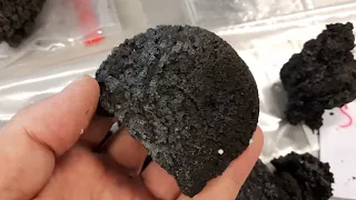 Inspecting LAVA Samples from New Meradalir VOLCANO in the lab, mid August 2022