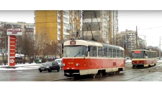 Kiev.High-speed Tram 5k goes back.All route./Киев.Скоростной трамвай 5к едет обратно.Весь маршрут.