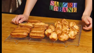 Eclairs and choux à la crème - the foolproof choux pastry  recipe CC ENG SUB | Savori Urbane