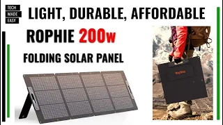 LIGHT DURABLE AFFORDABLE ROPHIE 200w Folding Solar Panel Review SC020