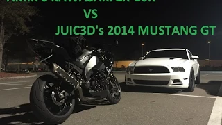 2014 Mustang GT Twin turbo vs Modded Kawasaki Ninja ZX-10R!!