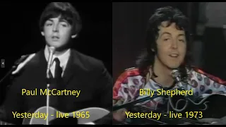 Paul McCartney vs Billy Shears - voice comparison - Yesterday 1965 vs 1973. Very different voices.