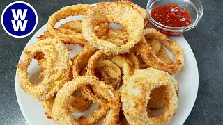 Crispy Air Fryer Onion Rings🧅 WW Friendly  -Weight Watchers Appetizer Recipe- WW PTS Calories/Macros