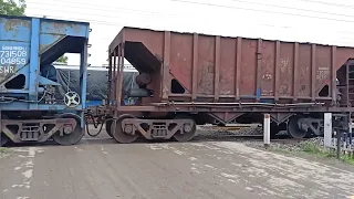 2 km long woods train, brand new rail engine vs oldest one,