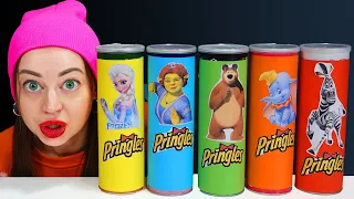 YumYum Mukbang 손가락 가족 노래 먹는 비디오 Eating Pringles Decoration