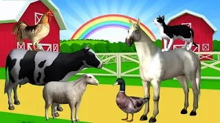 Name and Sound Farm Animals | Animated animal Sounds | Children's learning.