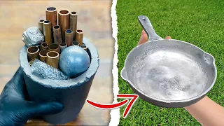 How to turn waste into a frying pan by casting?🔥Trash To Treasure