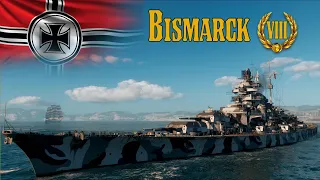 BISMARCK Немецкий линкор VIII Уровня . ХОРОШ и ТОЧКА ! World of Warships "Мир кораблей" Full HD 1080