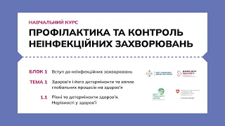 1.1 Рівні та детермінанти здоров’я. Нерівності у здоров’ї