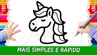 Como Desenhar um Unicórnio Kawaii 🦄 Como Desenhar um Unicórnio Fofo Fácil