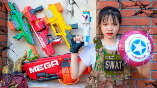VTL Nerf War: Tranbi SEAL Girls GOLD TREASURE PROTECTION Warriors Nerf Guns Fight Ringman EP 1