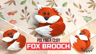 ~JustHandmade~ How to make a polymer clay (fimo) fox - brooch - tutorial