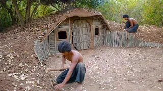 Build House underground Using wood | Primitive technology , Building Skill