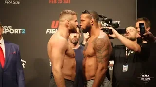 UFC Fight Night Prague Jan Blachowicz vs. Thiago Santos weigh in face off