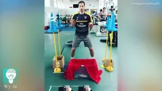 Arsenal goalkeeper Petr Cech shows off his reaction training times