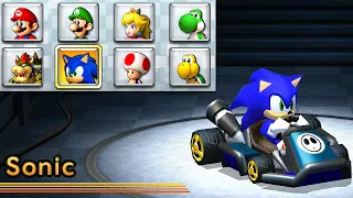 Playable Sonic in Mario Kart 7 (Flower Cup)