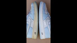 How To Unyellow Air Force 1 White-Ice Blue-Obsidian