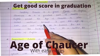 Age of Chaucer | Chaucer Age | English literature easy notes | Notes | Understand in hindi |